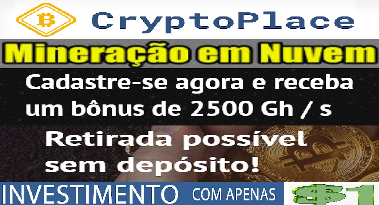 [ HyIp CryptoPlace ] Ganhe um bônus de 2500 Gh/s no Registro | Bônus a cada 30 minutos | Home Office