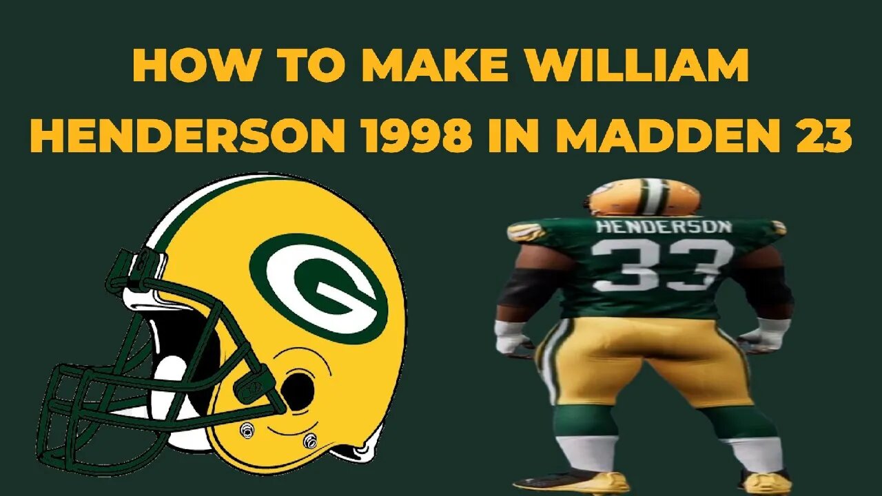 How To Make William Henderson 1998 In Madden 23