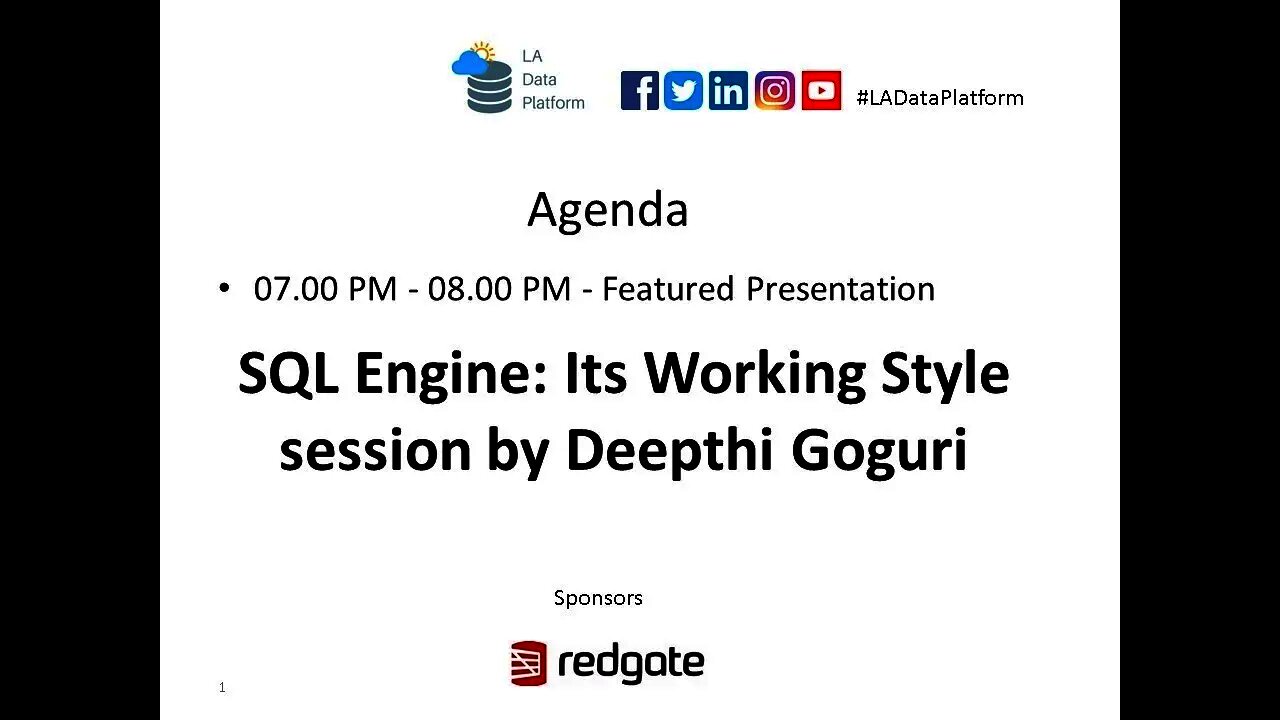October 2020 - SQL Engine: Its Working Style by Deepthi Goguri (@dbanuggets)