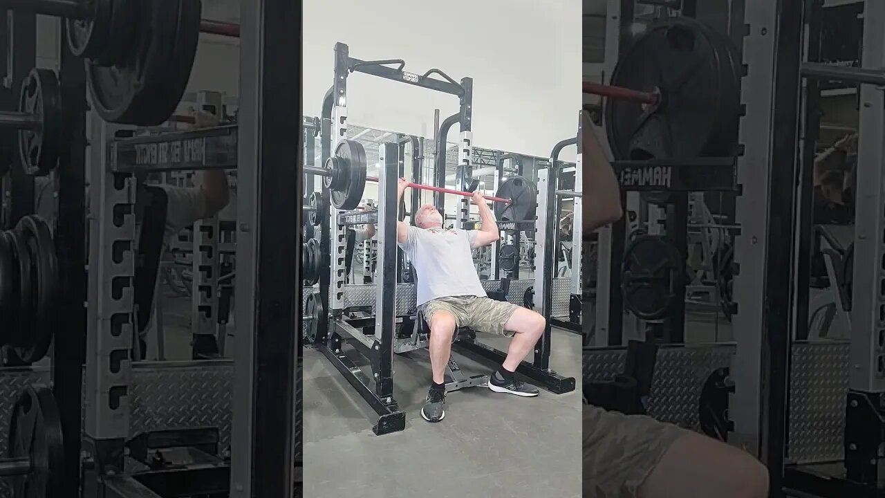 255lbs seated 💺 press 🪖, Crazy 🤪 old man