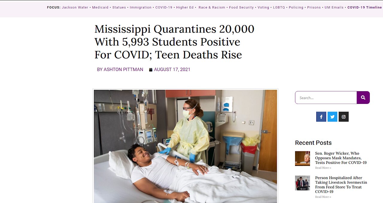 Mississippi Quarantines 20,000 With 5,993 Students Testing Positive