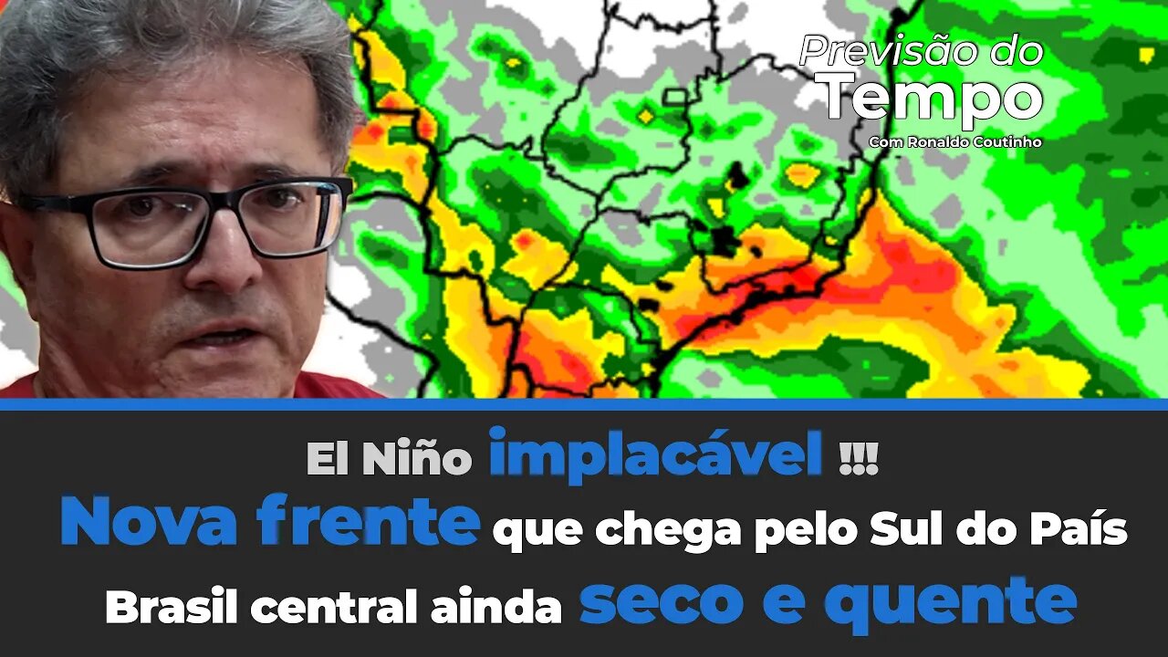 Chuva,granizo e frio com nova frente que chega pelo Sul do País.Brasil central ainda seco e quente