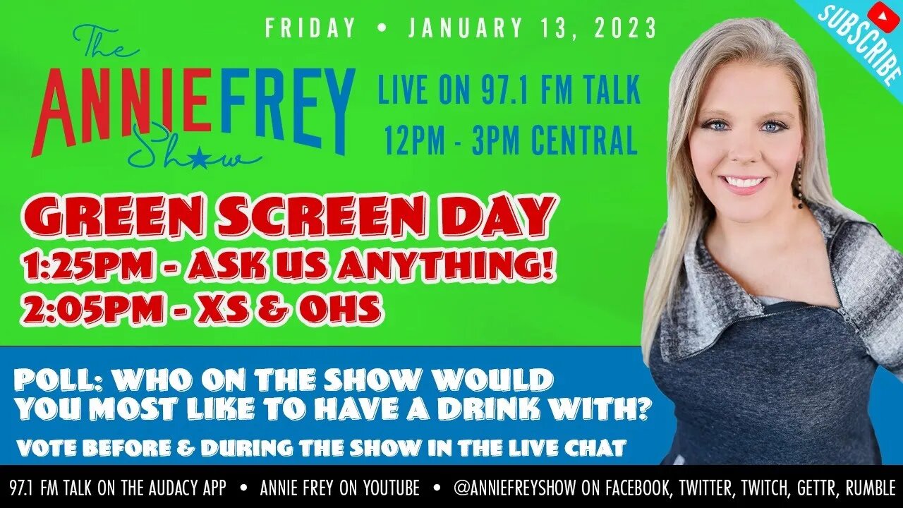 Finally Friday! Green screens, update on latest headlines, and FUN. • Annie Frey Show 1/13/22