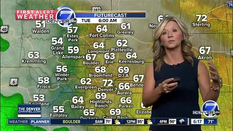 Showers and storms could brush Denver metro in the afternoon Tuesday
