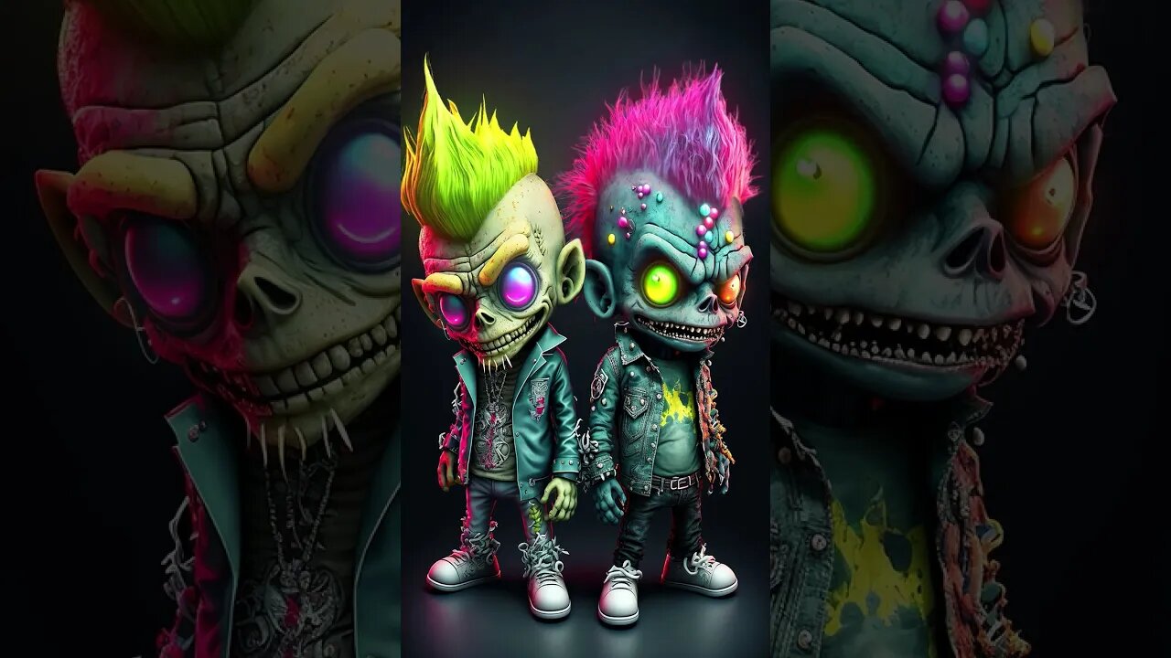 Monster Rockstar #skull #neon #entertainment #music #colorful #animation #dark #samsung #shorts