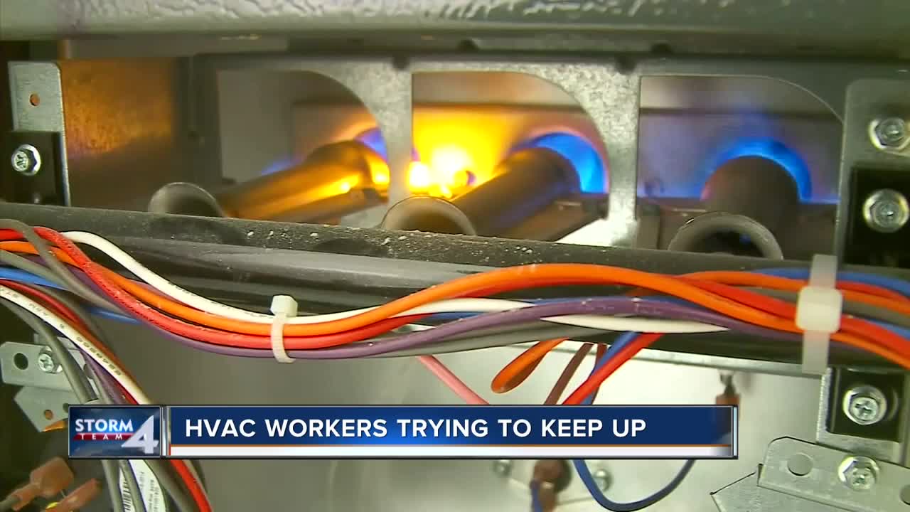 HVAC workers try to keep up with extreme cold