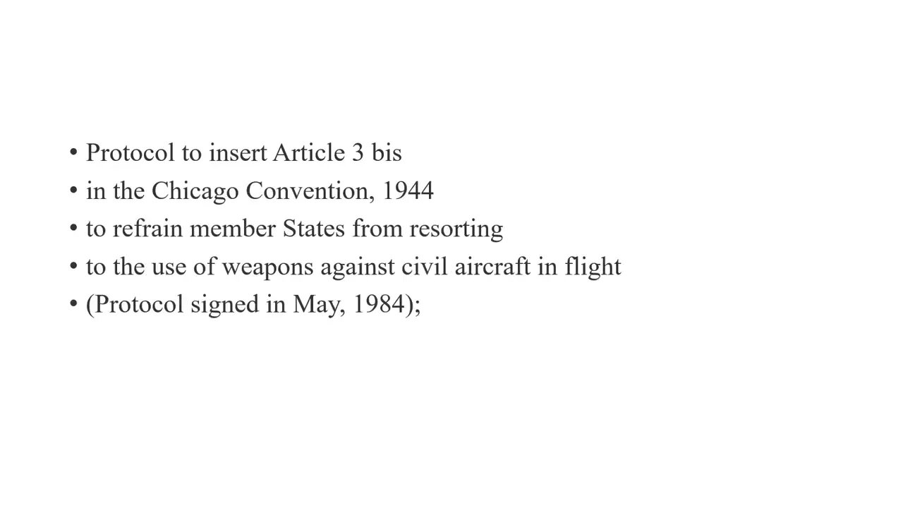 Amendment ratification to International Civil Aviation Chicago Convention, 1944