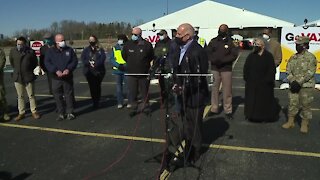 Gov. Hogan visits new mass vaccination site at Regency Furniture Stadium in Waldorf