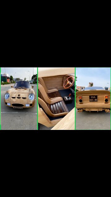 Close-up Of The Wooden GTO 250 Supercar #shorts