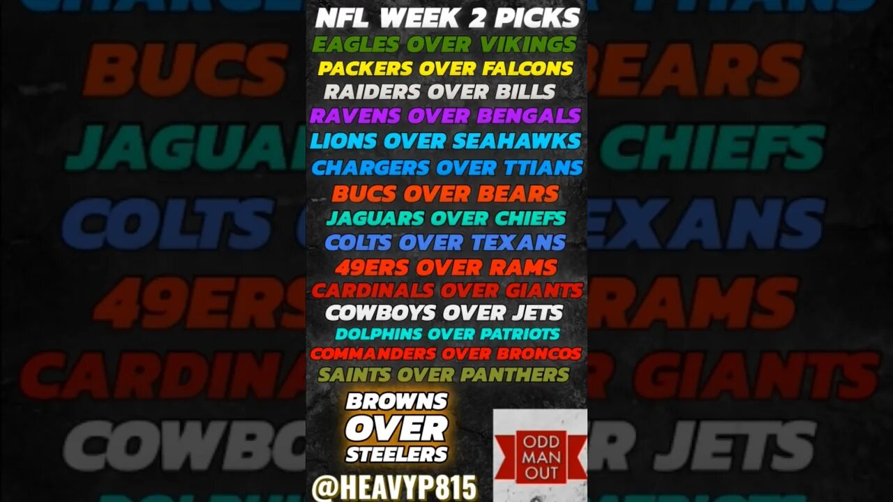 NFL Week 2 Picks! #NFL #nflpicks