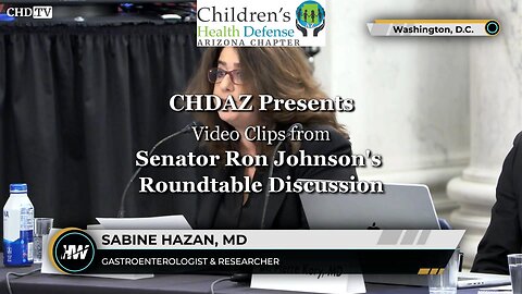Dr Sabine Hazan's Statements at Senator Ron Johnson's Round Table Discussion