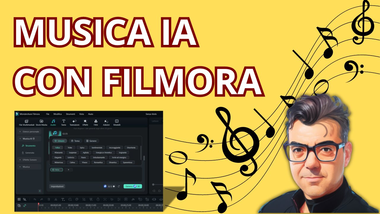 Creare Musica IA con Filmora 13 - Spiegato Semplice