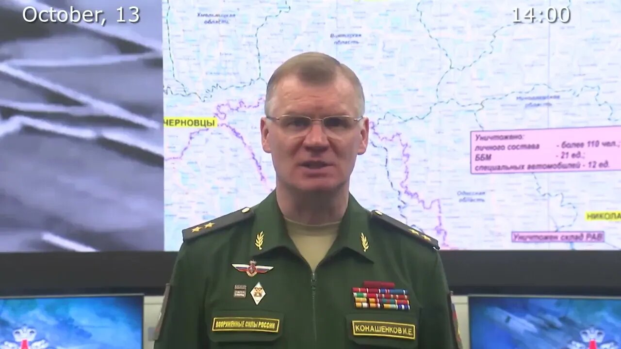 Russian Defence Ministry report 131022 on the progress of the special military operation in Ukraine