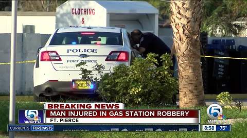 Man injured in gas station robbery