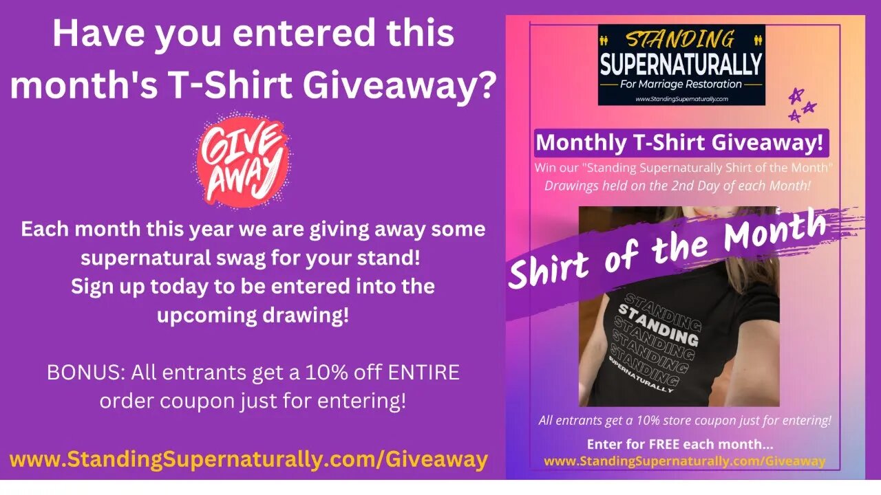 Monthly Standing Supernaturally Giveaway