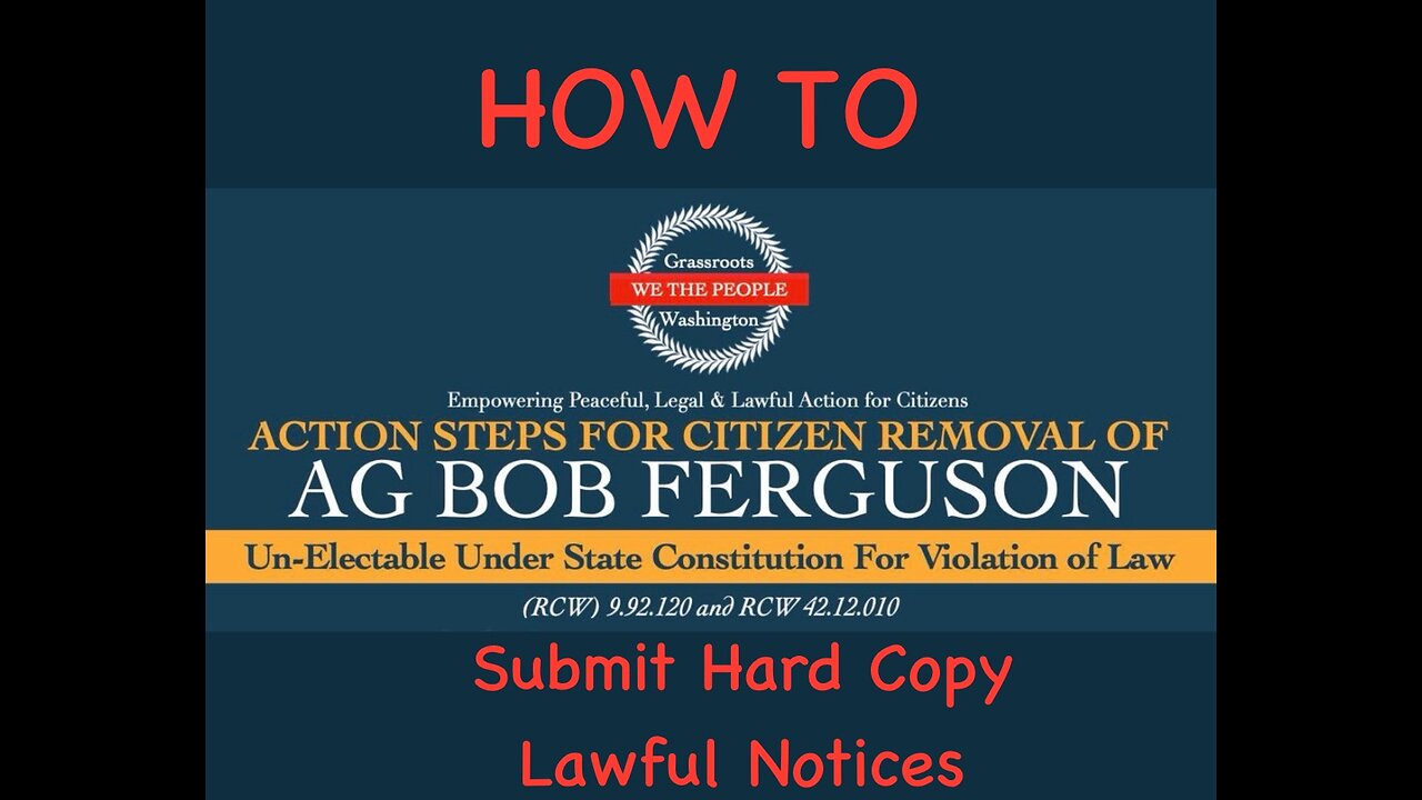 How To Submit the BOB FERGUSON HARD COPY LAWFUL NOTICES