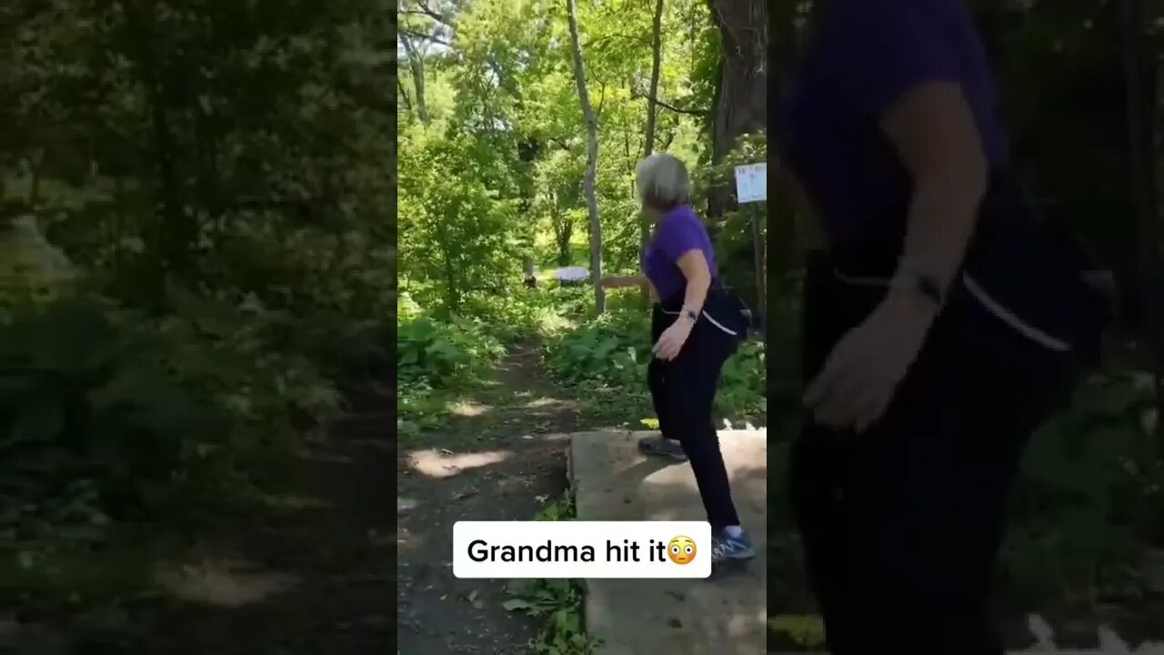 AMAZING: GRANDMA NAILS ACE IN THE WOODS #discgolf #shorts