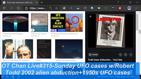 Sunday Live UFO cases with Robert, 1950s USA cases+2002 Todd Sees AlienAbduction] - OT Chan Live#315