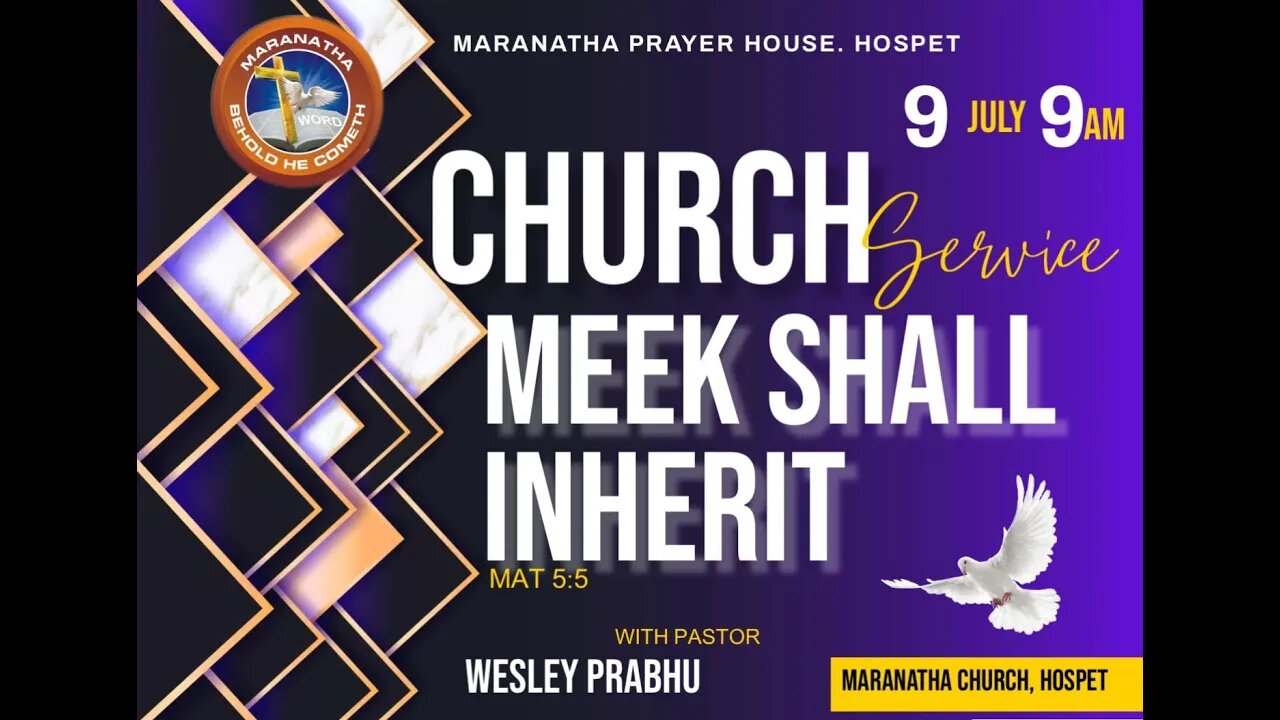 🔴Maranatha Hospet // SUNDAY WORSHIP // 09 - July - 2023 // LIVE //