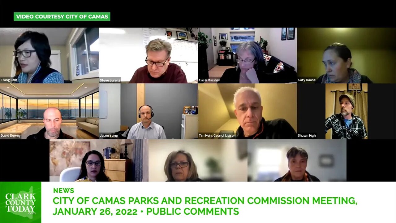 City of Camas Parks and Recreation Commission Meeting, January 26, 2022 • Public Comments