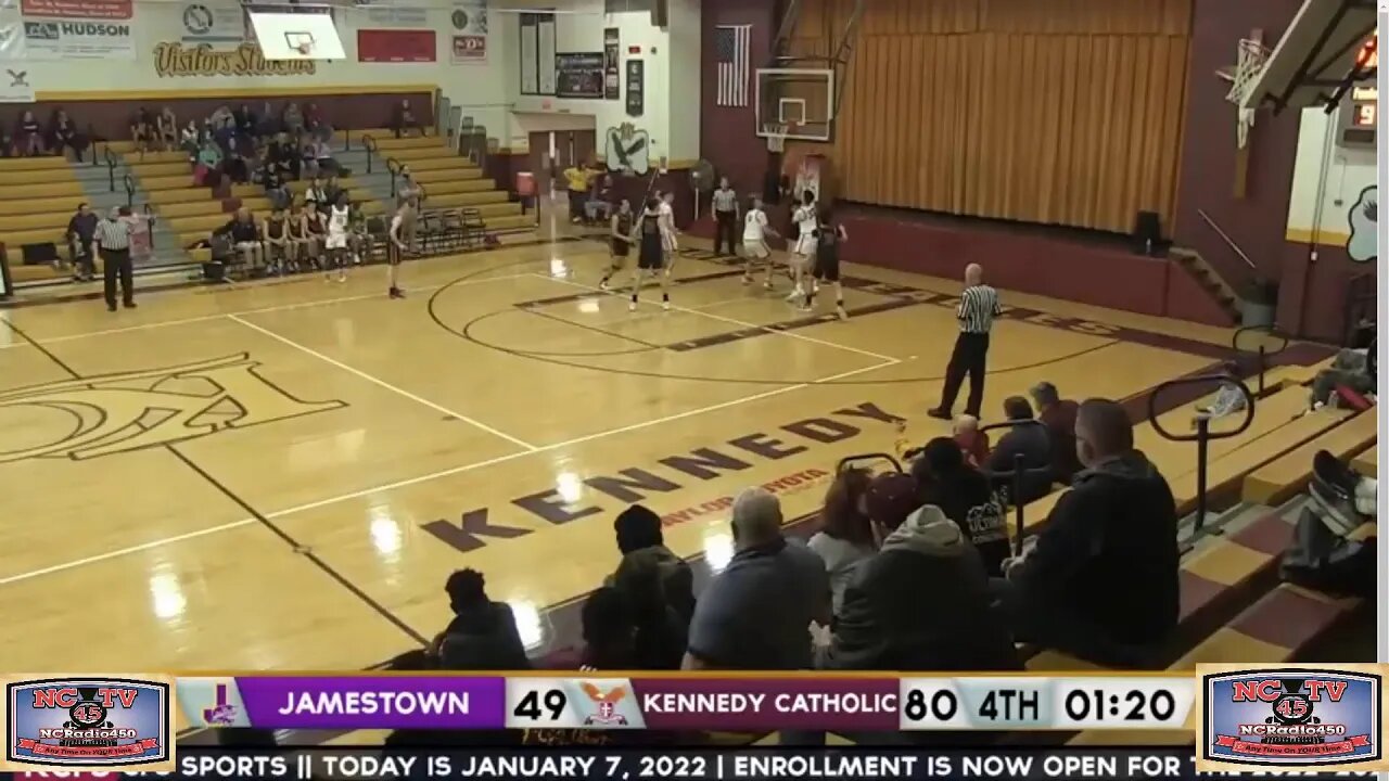 NCTV45 Presents High School Basketball JAMESTOWN VS KENNEDY CATHOLIC VARSITY JAN 7 2022