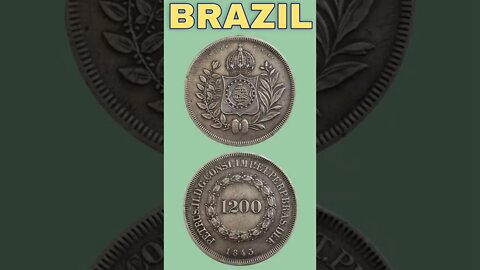 Brazil 1200 reis 1843.#shorts #coinnotesz