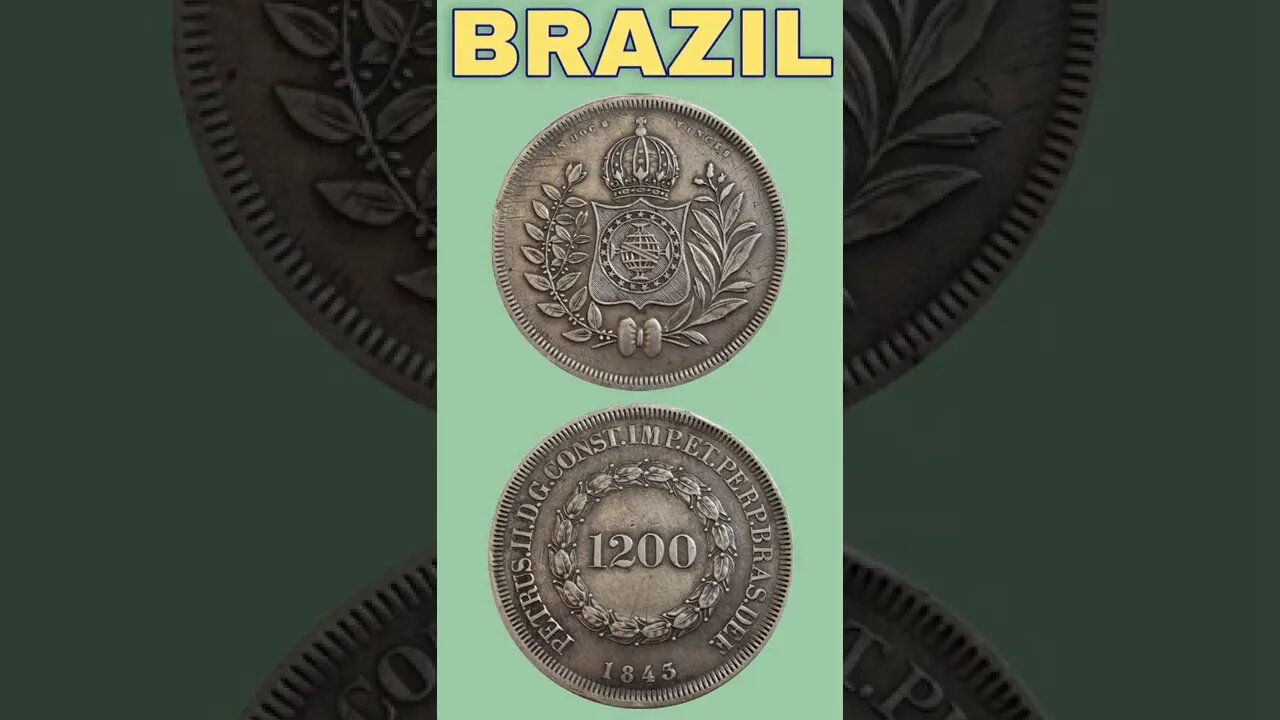 Brazil 1200 reis 1843.#shorts #coinnotesz