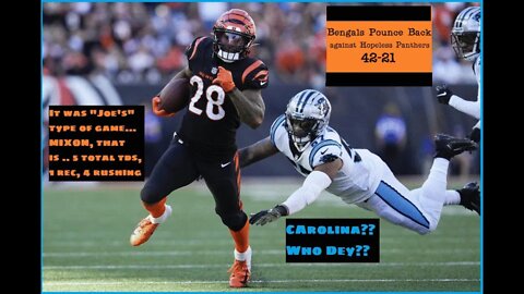 PP Week 9: Bengals RUN OVER Panthers REPEATEDLY!! Mixon goes wild 42-21!! 5 total TDs