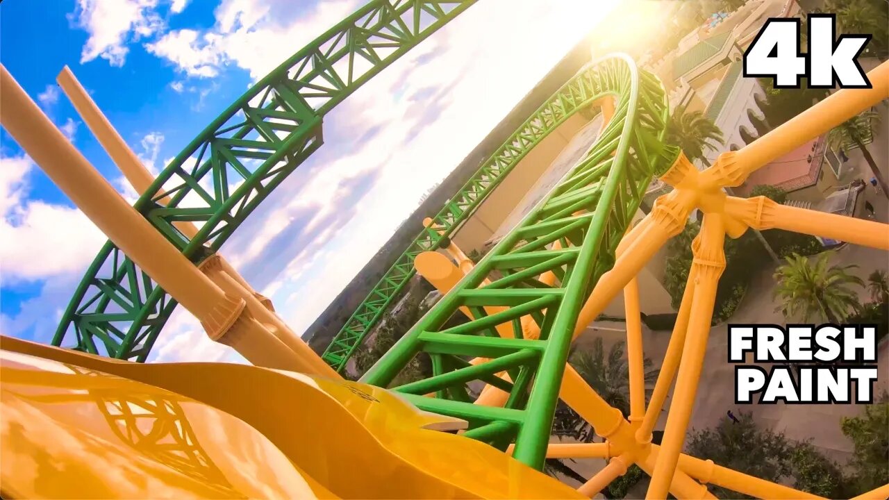 [POV] Cheetah Hunt Roller Coaster Reopened w/ New Paint Job | Busch Gardens Tampa