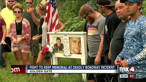 Collier County asks family to move memorial of deceased loved one