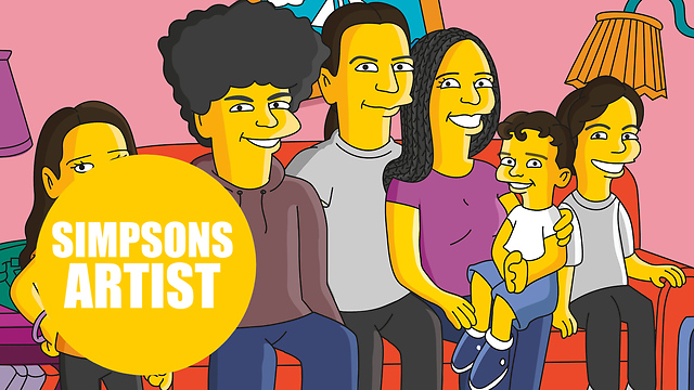 Simpsons fans' dreams come true as they get family portraits sitting on show's iconic couch