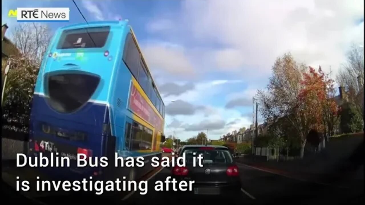 Dublin Bus recorded being driven along footpath