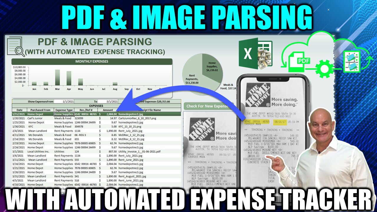 How To Create A Fully Automated Expense Tracker With PDF & Image Parsing & OCR In Excel + Download