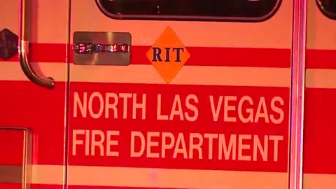 Firefighters battle building fire near Carey, Las Vegas Blvd.