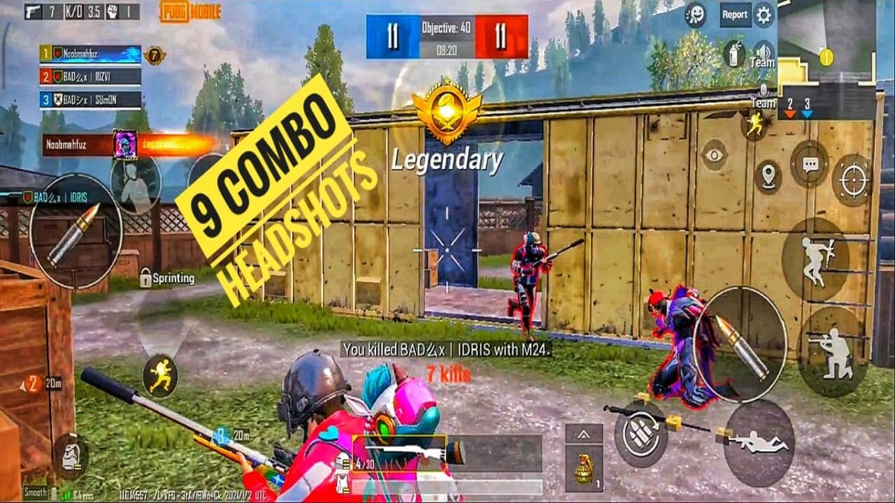 seven combo headshot in PUBG MOBILE