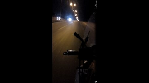 Driving on the road at night