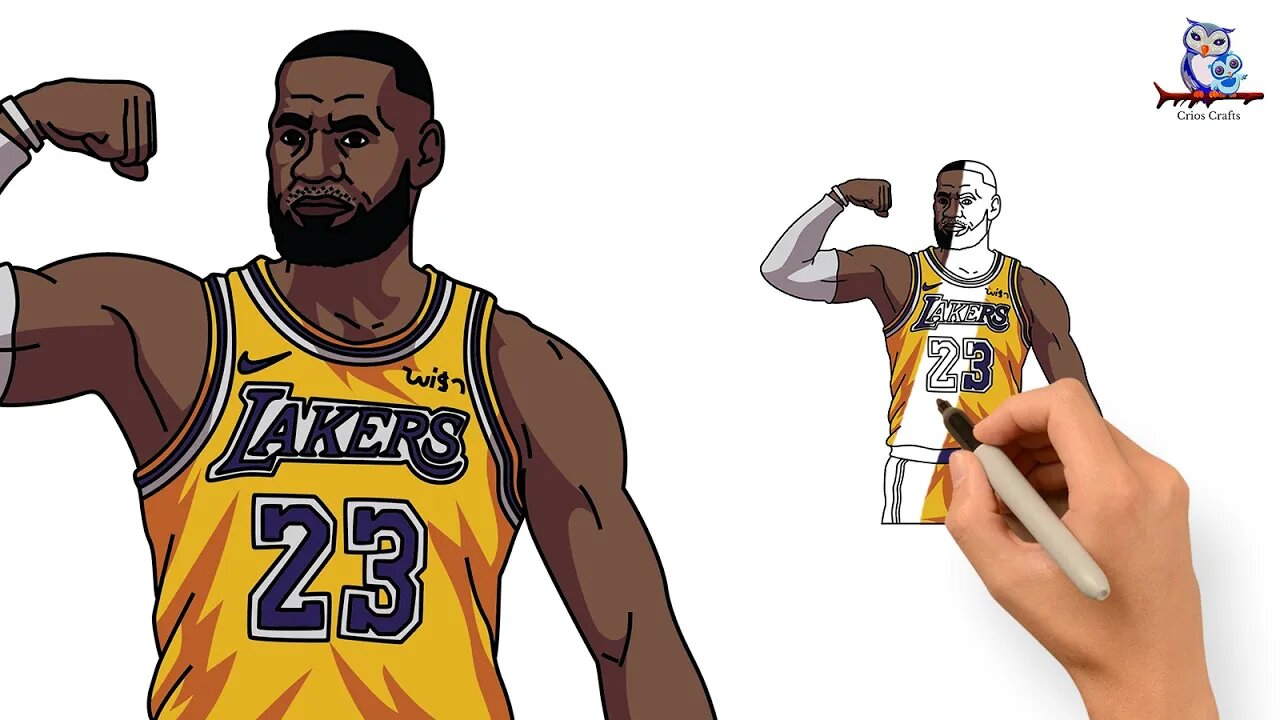 How to Draw Lebron James - Los Angeles Lakers Art