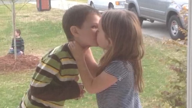 Parents Record Their Kids Sharing Kisses