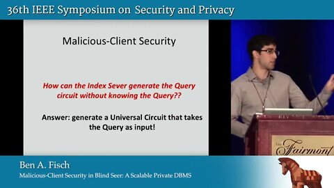 Malicious Client Security in Blind Seer A Scalable Private DBMS