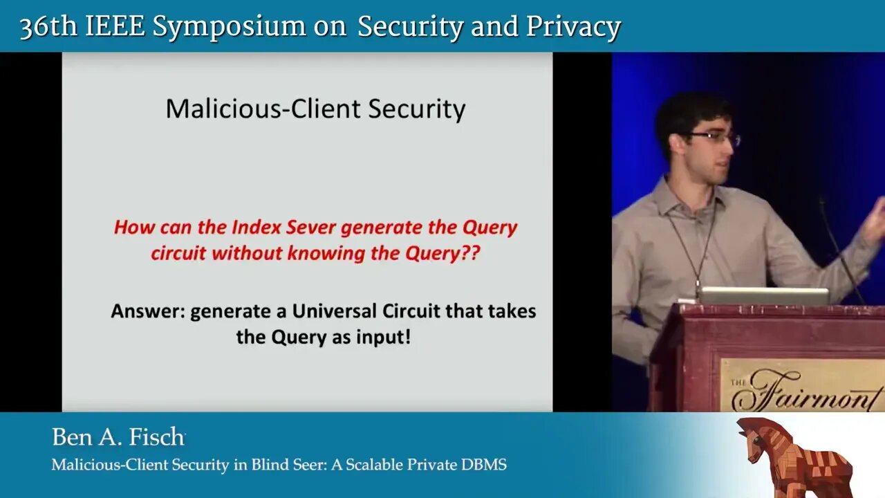 Malicious Client Security in Blind Seer A Scalable Private DBMS