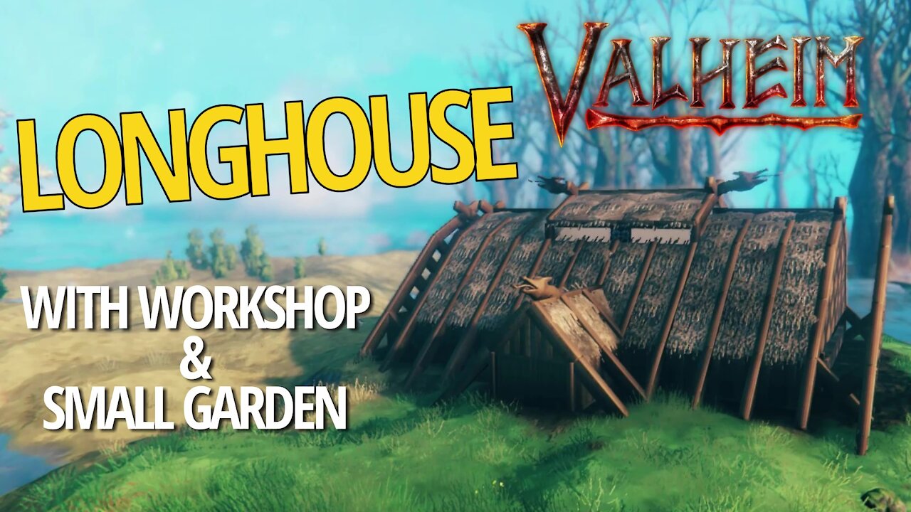 Viking Longhouse With Workshop And Garden - Valheim