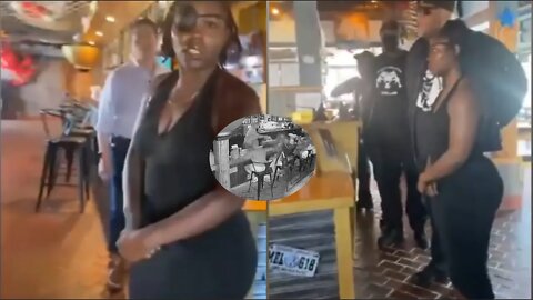 ANGRY Melanated Woman USES Black Panthers To CONFRONT Asian Guy Who Threw Drink In Her Face.