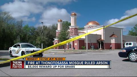 Tampa mosque fire ruled arson, reward offered