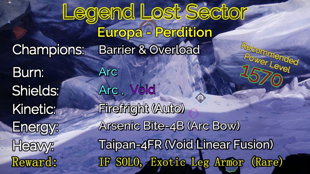 Destiny 2 Legend Lost Sector: Europa - Perdition 9-6-22 (Replaced "The Rift" this week)