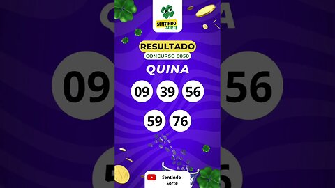 🍀 Resultado QUINA 6050 | Sentindo Sorte #shorts