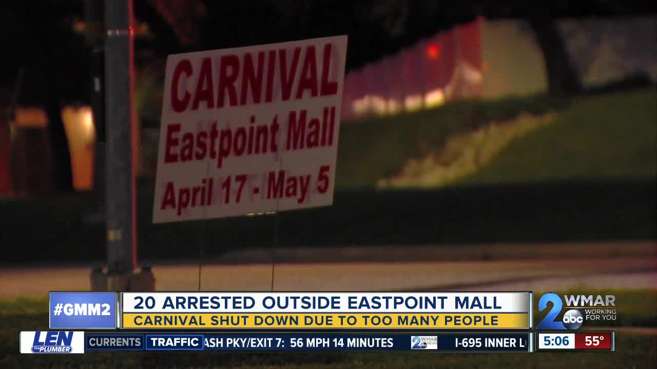 Multiple fights break out at carnival outside Eastpoint Mall in Dundalk; police on scene