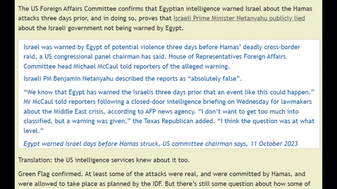 "Netanyahu Got All the Warnings" - According to Former Head of Israeli Military Intelligence 10-26