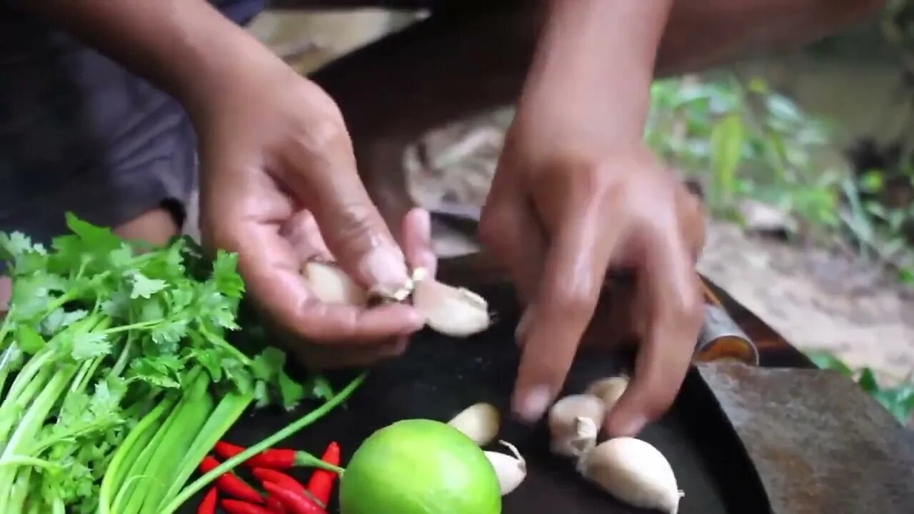 Cooking Coconut Chicken Leg Recipe eating so Yummy - Use Coconut water Cook Chicken Meat in Fry -6