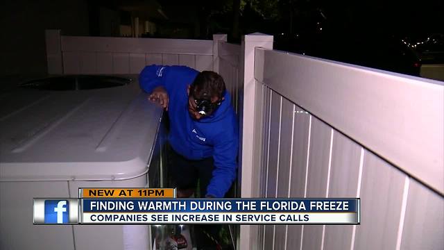 Technicians working to make sure homes stay warm during Tampa Bay's cold snap