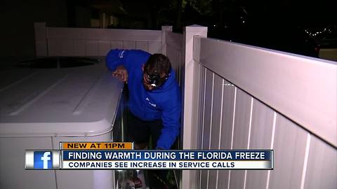 Technicians working to make sure homes stay warm during Tampa Bay's cold snap